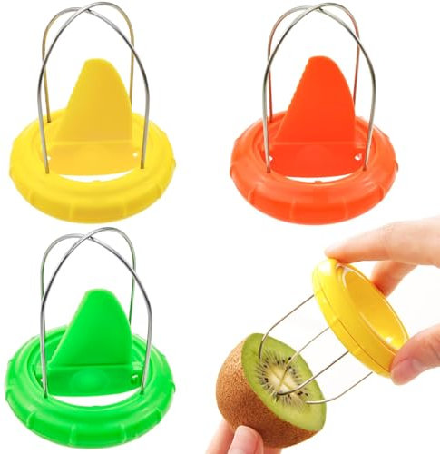3 Pack Kiwi Peeler 2 in 1 Stainless Steel Kiwi Peeler and Slicer Easy Grip Kiwi Tool for Peeling Kiwi Dragon Fruit and More Professional Kitchen Gadget