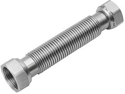 Flexo Edelstahlwellrohr flexibel ausziehbar mit Dichtung Wellrohr verschiedene Größen und Längen vormontiert 1/2 3/4 1 DN12 DN16 DN20 (3/4, 90-140mm, ÜM x ÜM)