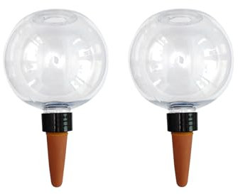 Automatic Plant Watering Globes, 2 Pack Large Capacity Self-Watering Plant Spikes Device, Flower Pot Watering Globes, Reusable Transparent Insert Plant Waterer Bulbs Plants Water Dripper