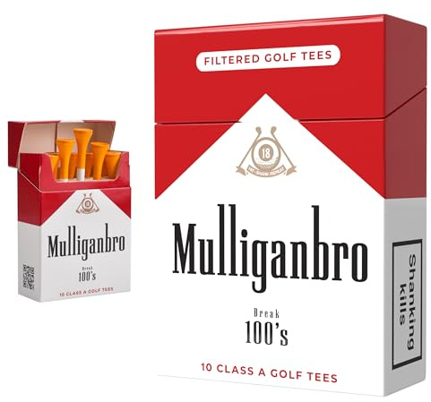 Shanker Golf – Roliga golfpeggar – MulliganBro 10-pack – Rolig golfpresent för män – Parodigolftillbehör – Coola novelty-tees för golfare – Golfskämtgåva