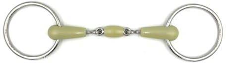 Equine Smile Mors ES0043 Mors à eau double cassé avec goût pomme Matériau : diamètre de l'anneau 65 mm Épaisseur 18 mm (11,5 cm)