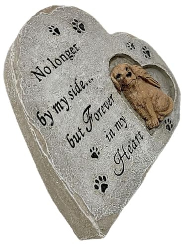 BESPORTBLE Pierre Commémorative pour Chien en Résine Cœur, Statue Jardin pour Animaux de Compagnie, Mémorial Extérieur Solide, Ornement Funéraire pour Chien, Souvenir Affectif pour Jardin