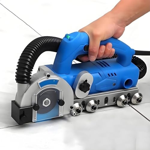 Macchina elettrica per la pulizia delle fughe delle piastrelle da 1200 W, pulitore per giunti per piastrelle da 9000 giri/min con lama da sega da 1,2 mm, strumento per scanalare fessure con sacchetto