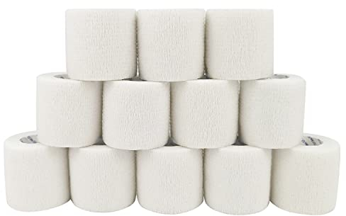COMOmed selbstklebender verband elastische binde handgelenk bandage pflaster rolle Dog Bandagen Tierische Bandagen Weiß 5 cm X 12 Bände