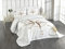 ABAKUHAUS Kompass Tagesdecke Set, Faded Windrose Segeln, Set mit Kissenbezügen Waschbar, für Doppelbetten 220 x 220 cm, Weiß Braun