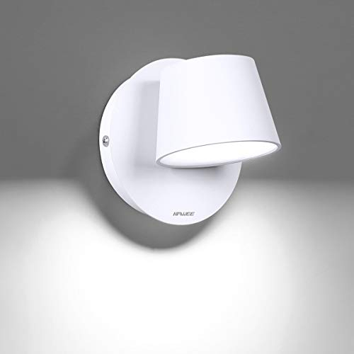 HAWEE Moderna Applique da Parete LED Lampada da Lettura da Parete 350° Orientabile Stile Nordico Faretto da Parete LED Lampada da Parete per Camera da Letto Soggiorno Corridoio Scale