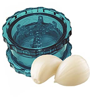 Presse ail Garlic Chef | Ecrase l'ail, l'oignon, le persil | Mini hachoir manuel | Gadget cuisine| Accessoires de cuisine | Coupe ail (Bleu clair)