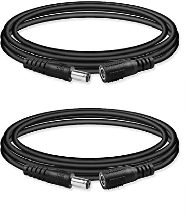Mr.Power Gitarr effekt pedalsladd DC strömförlängningskabel, 5,5 x 2,1 mm hane till hona gitarreffekt pedalledning/sladd förlängare tråd 1,0 m / 39,4 tum / 1 m 20 AWG (2-pack)
