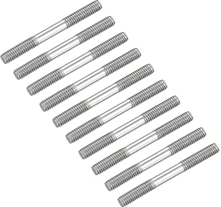 METALLIXITY Double Ended Stud Screws (M4 Thread 40mm Length) 20pcs, 304 Stainless Steel Dual Threaded Rod Bolts - for House Maintenance