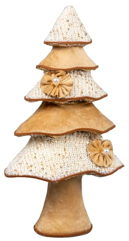 SHATCHI Golden Figures - Centrotavola natalizio con Babbo Natale, renna, gnomo, decorazione per la casa, per feste di Natale, decorazione per finestre, oro, albero da 32 cm