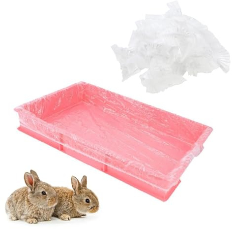 Meprotal 50PCS Disposable Rabbit Cage Liner Plastic Bunny Cage Liner Bag Universal Toilet Film for Small Animals Litter Pan