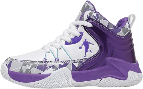 Zapatillas de Baloncesto para Niños Moda Calzado de Baloncesto para Niño Zapatillas Aire Libre Deportivas Calzado Deportivo para Correr Ligeras Zapatos de Running (CXB-A20, 34EU)