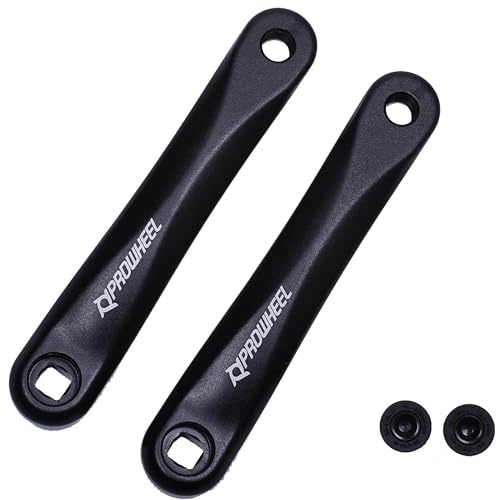 Prowheel Ebike Bras de manivelle Disponible en Trou carré,140MM/152MM/160MM/165MM/170MM/175MM Manivelle de vélo Noire pour vélo électrique,Moteur Central,Couple,vélo de Montagne,vélo de Route