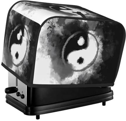 Copertura per tostapane a 2 fette, Yin e Yang, con tasche, per piccoli elettrodomestici da cucina, protezione dalle impronte digitali, lavabile in lavatrice