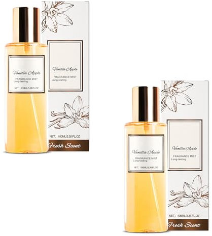 Damen Parfüm, Bodyspray Damen, Vanille-Apfel-Romantische Körperduft, Langlebiger Duft, Diskrete Parfüm, Duft frische Blume, 100ml (100ml, 2pc)