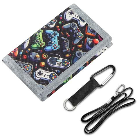 Ruispeed Kinderportmonee Monedero para niños con Correa – Cartera de Juegos Triplemente Plegable para niños de 4 a 12 años, cumpleaños o Navidad