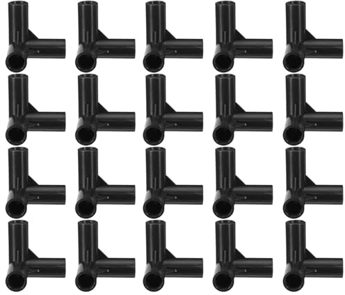 FONDOTIN 20 Pezzi Connettori per Armadio in Plastico Nero, 11mm, per Scaffalature Modulari e Guardaroba, Facili da Installare per Camera da Letto e Dormitori