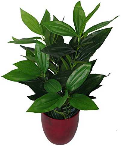 Leaf Künstliche Pflanze mit Blättern, 70 cm, schwarzer Kunststofftopf