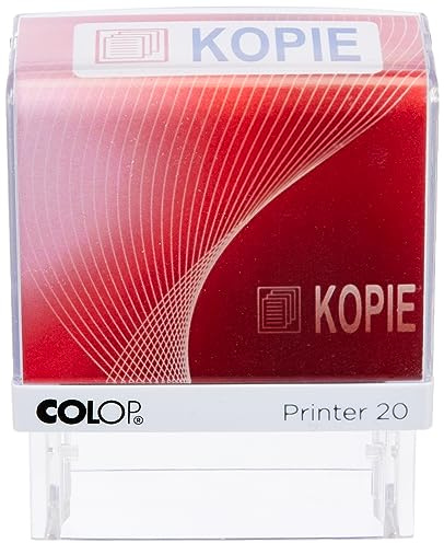 Colop 100639 sello de texto Printer 20 con texto Copia con huellas pictograma, Azul/Rojo, en caja plegable