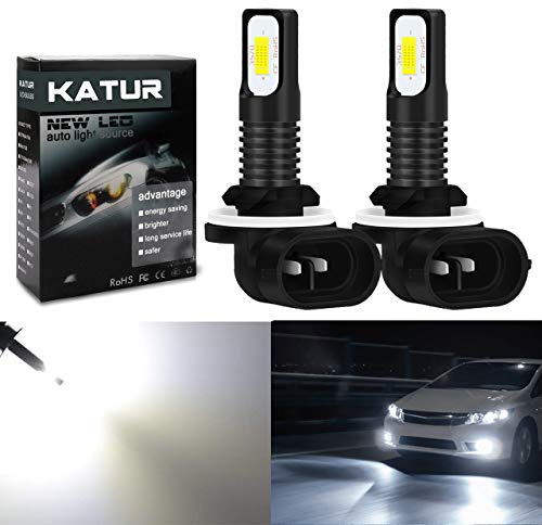 KATUR 881 LED-dimljuslampor extremt ljusa 2 400 lumen max 75 W högeffekt LED för dagsljus- eller dimljus, xenonvit (881 vit)