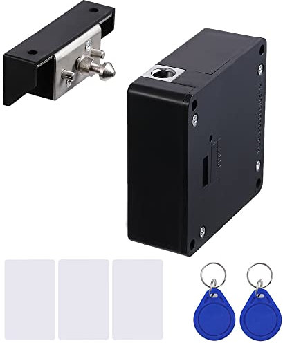 Homello RFID Lock Electronic Cabinet Lock with USB Cable - Hidden DIY Lock for Wooden Cabinet Drawer Locker Cupboard Gun Box with 5 Key Cards/Fobs