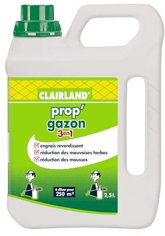 Fertilizzante liquido per prato Prop'Gazon 3 in 1 - Clairland - Concentrato 2,5 L