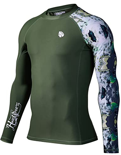 HUGE SPORTS Compression Rashguard Homme Séchage Rapide Maillot de Corps à Manches Longues pour Surf Natation Aborigènes L