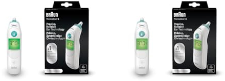 Braun ThermoScan 6 Ohrthermometer | Farbcodiertes Display | ExacTemp Stabilitätsanzeige​ | Digitales Display | Geeignet für Babys und Kleinkinder | Die Nr. 1 bei Ärzten1 (Packung mit 2)