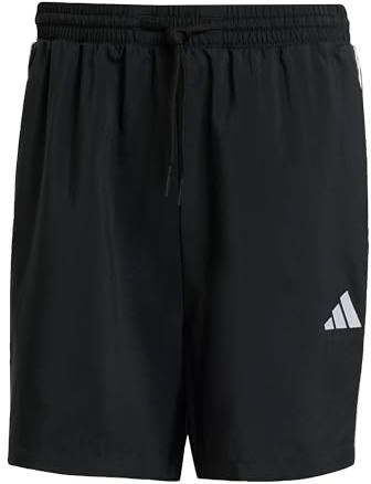 adidas Hombre Essential Three Stripes Chelsea Base Short Shorts, Black/White, M