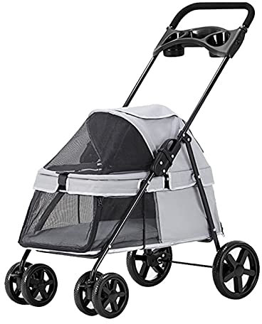 GLETSF Hundebuggy Haustierbuggys für Katzen Hunde Exquisite Hundekinderwagen Kinderwagen für kleine Hunde Leichte Hundebuggys für kleine Hunde Zusammenklappbarer Haustierbuggy