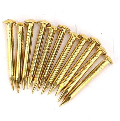 100 Stück Rundkopfnägel, Langlebig, Starke Befestigungsfunktion, Dreiste Hochwertige Messingnägel in 4 Stilen, für Wohnmöbel (22mm lang verdickt)