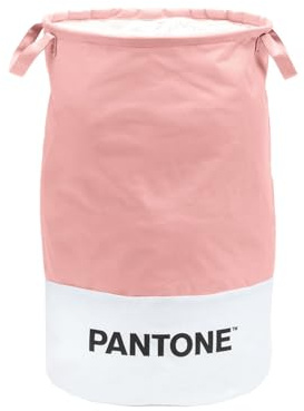 PANTONE - Cesto Portabiancheria, Porta Oggetti e Giocattoli Impermeabile Salvaspazio Ideale come Cesta Giochi Bambini, Cesta Panni Sporchi e Portaoggetti con Manici e Coulisse in Cotone, 36x60 cm