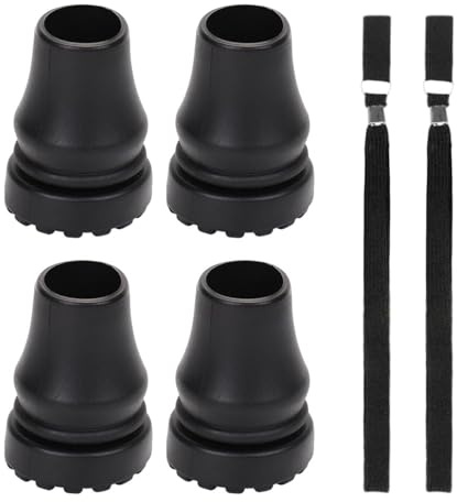 4 stycken gummipinnspetsar, med 2 handrep för käpp, gummifötter för käpp, halkfria käpphuvuden, tillbehör till käppar, vandringspinnar