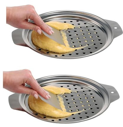 Xnuiasqe 2X Stainless Steel Spaetzle Maker Lid with Scraper Traditional German Egg Noodle Maker Pan Pot Spaghetti Strainer