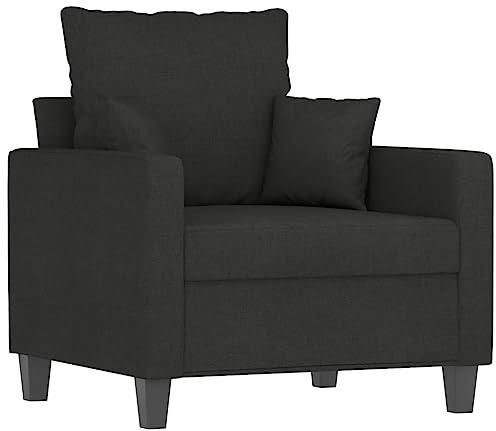 Emmtore Sillón de Tela Negro 60 cm, Sillón de Descanso Relax Televisión