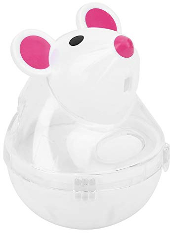 KIMISS Comedero Interactivo para Gatos - Dispensador Lento de Comida para Mascotas, Diseño de Vaso para Ratones, Juguete de Bola - Juguete Interactivo con Forma para Gatos (White)
