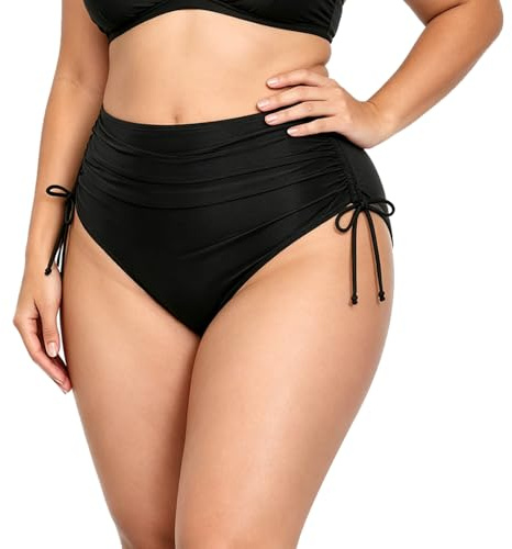 StreamSafe Black High Waisted Bikini Bottoms Tummy Control for Women UK
