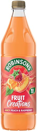 Robinsons Fruit Creations, Real Fruit Squash, Low Calorie, Delicious Peach and Raspberry, 1 Litre (Pack of 3)
