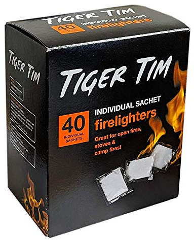 Tiger Tim Stove Fire Lighters In A Box, 40 In A Tub