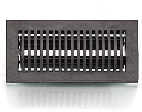 Antikas - Luftgitter in schwarz, Lüftungsgitter für Ofen, Kamingitter regulierbar