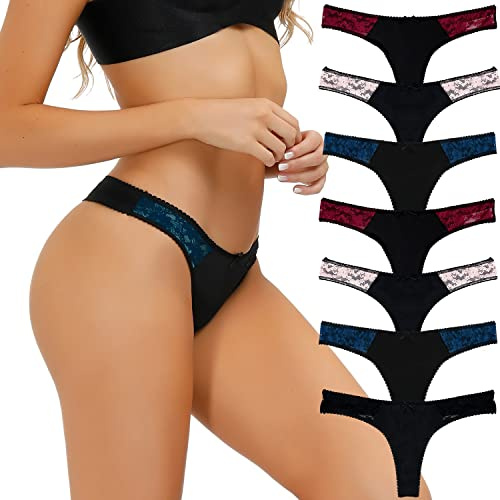COMSOFT Damen Microfaser Low Rise Tanga Höschen T Back de 7 (Microfibre Tangas I, M)