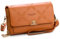 PAULO SERINI® Umhängetasche Damen | Handytasche zum Umhängen aus 100% veganem Leder | Handtasche Damen kleiner Crossbody Bag mit 2 Fächern & Reißverschluss | Women Purse Bronze Brown | braun