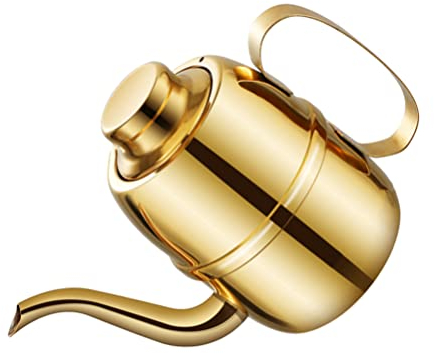 Cabilock Ölkanne Küche Edelstahl Ölspender Ölflasche Sojasauce Flasche Olivenöl Flasche mit Griff Edelstahl Ölbehälter für Küche Zuhause Restaurant Olivenöl Spender Gold