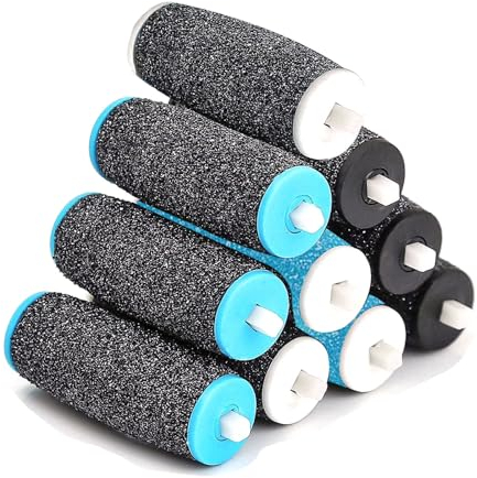 Recambio Lima Pies Compatible con Scholl Velvet Smooth, 10 Piezas Rodillo para Lima Electrica Pies Durezas, 3 Tipos de Rugosidad, Set Pedicura Quita Callos y Durezas