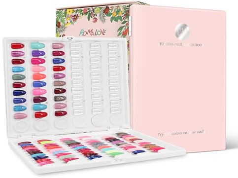 Livre de Présentation D'ongles, Nuancier Ongle Détachable, 120 Livre de Couleurs D'ongles Avec Ongles Transparents, Rose