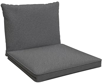 POKAR Loungekissen Stuhlkissen für Stuhl Rattanmöbel Gartenmöbel Kissen, 2er Set (1x Sitzkissen 40x40x5 cm + 1x Rückenlehne 50x40x15 cm), Grau