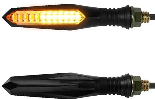 evermotor 2 Pezzi Frecce Moto LED Sequenziali E32 Omologate Universali 12V Indicatori di Direzione Moto, Impermeabili, Alta Luminosità