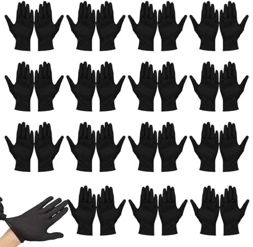 15 Paar Baumwollhandschuhe Schwarz Black Gloves, Handschutz, Cotton Gloves for Dry Hands, für Handpflege und Schmuckuntersuchunge