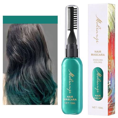 Cera colorata temporanea per capelli, mascara colorato, crema per sopracciglia 1,5 ml, Mascara color fango portatile monouso per feste e cosplay -ITHZ04 (Turchese, 1.5ML)