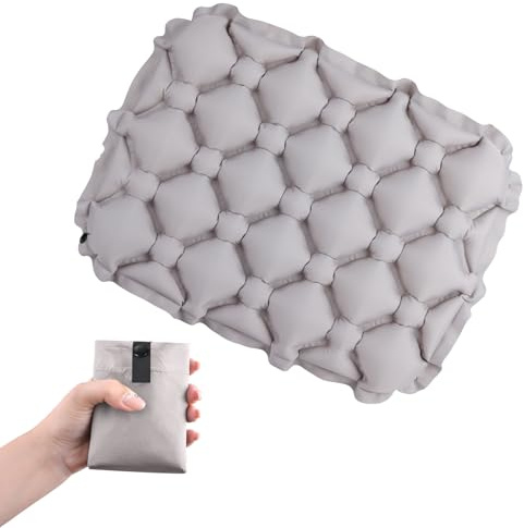 TRIWONDER Coussin de Siège Coussin d'Assise Gonflable Portable pour Randonnée Maison Concert Stade Voyage (Gris)